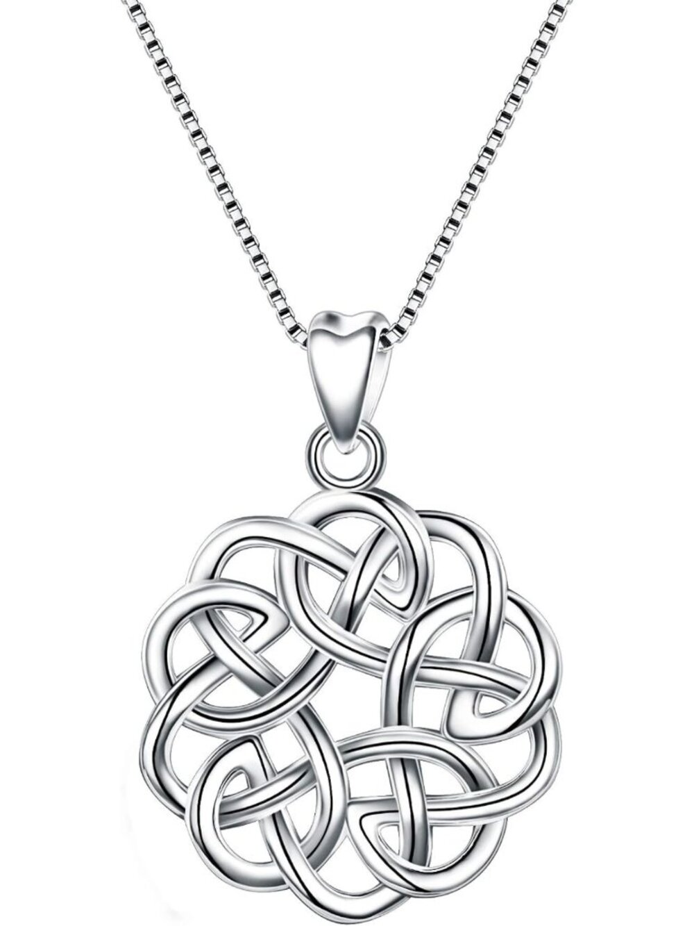 Sterling Silver Lucky Infinity Celtic Knot Pendant Necklace - 925 Jewelry Gift